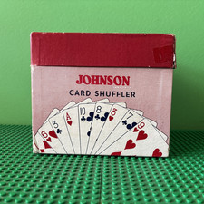 VINTAGE JOHNSON CARD SHUFFLER GAME NIGHT CASINO NIGHT COOL OLD MACHINE! USA MADE