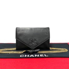Chanel Coco Mark Lambskin Shoulder Bag Women Black One Size 644405