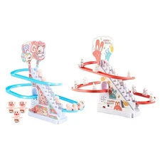 Automatic Stair Climbing Electric Toy Children's Track Puzzle Toy Slide Sta C7H6