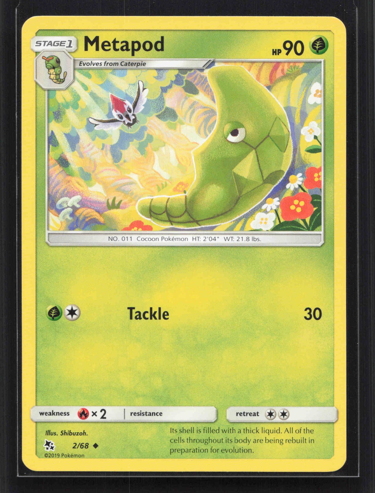 Metapod Uncommon Hidden Fates 2/68 NM