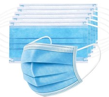 Disposable Face Masks Pack of 50 3-Ply Non-Medical Ear Loop Hypoallergenic