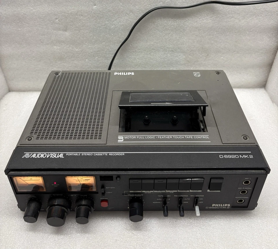 PHILIPS D6920 MK2 AUDIOVISUAL PORTABLE STEREO CASSETTE RECORDER TOP HIGH END✅ - Bild 2 von 4