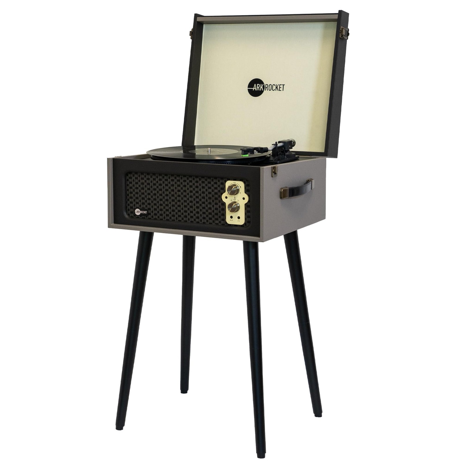 3-Speed Retro Bluetooth Turntable with Built-in Speakers and Recording