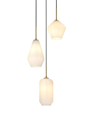 Elegant Lighting LD2269 Gene 3 Light 17''W Multi Light Pendant - Gold