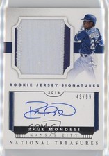 2016 Panini National Treasures 43/99 Adalberto Mondesi Raul A #RJSV-RM Auto 4f5