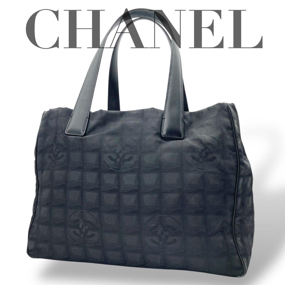 Chanel Coco Mark Black Nylon Travel Tote Shoulder Bag New Line