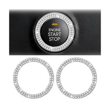 Bling Car Engine Start Ring Decals, 2PCS Sparkling Crystal Rhinestone Vehicle...