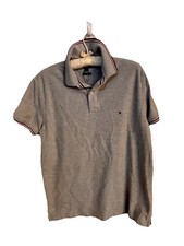 Tommy Hilfiger Polo Shirt Regular Fit Wicking Men  s SZ M Short Sleeve Gray