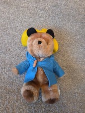 Eden Toys Paddington Bear Plush SMALL Blue Coat Yellow Hat Korea Made Vintage