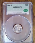 1941-S Mercury Silver Dime CAC MS64FB (108)