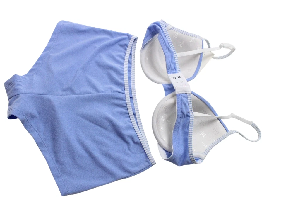 TOMMY HILFIGER Padded Bra Boy Shorts Underwear Women's UK 34 / UK 12 Blue - Image 4 of 4