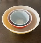 Pyrex Primary Colors Mixing Bowls Set of 3  Yellow, Red, Blue Vintage Bowls