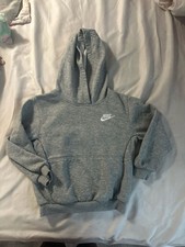 Nike Kids Sportswear Club Fleece Pullover Hoodie Grey Size 6