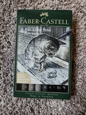 Faber Castell Pitt Artist Pens, Black & Grey Set 8ct