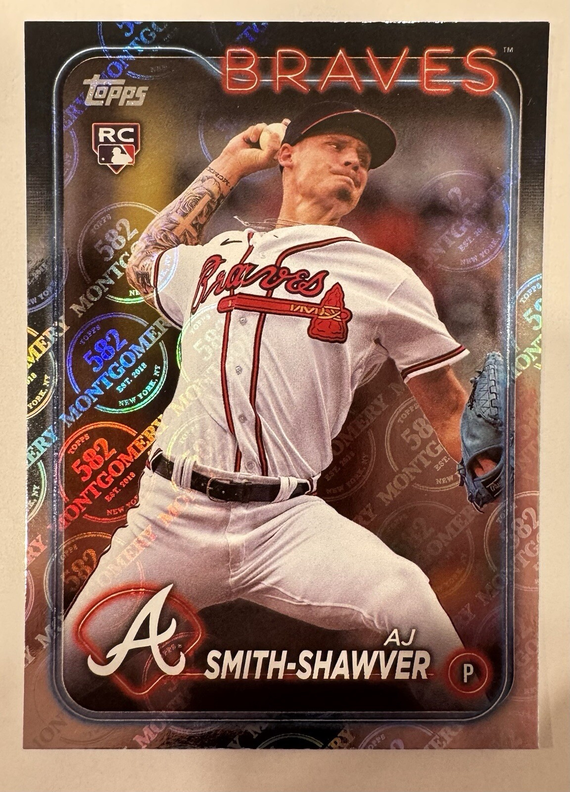 AJ SMITH-SHAWVER 2024 Topps 582 Montgomery Club Holo Foil Rookie RC Braves #117
