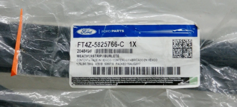 2016-2017 Ford Edge FT4Z5825766C Door Glass Run Channel OEM 2360 - Image 2 of 4