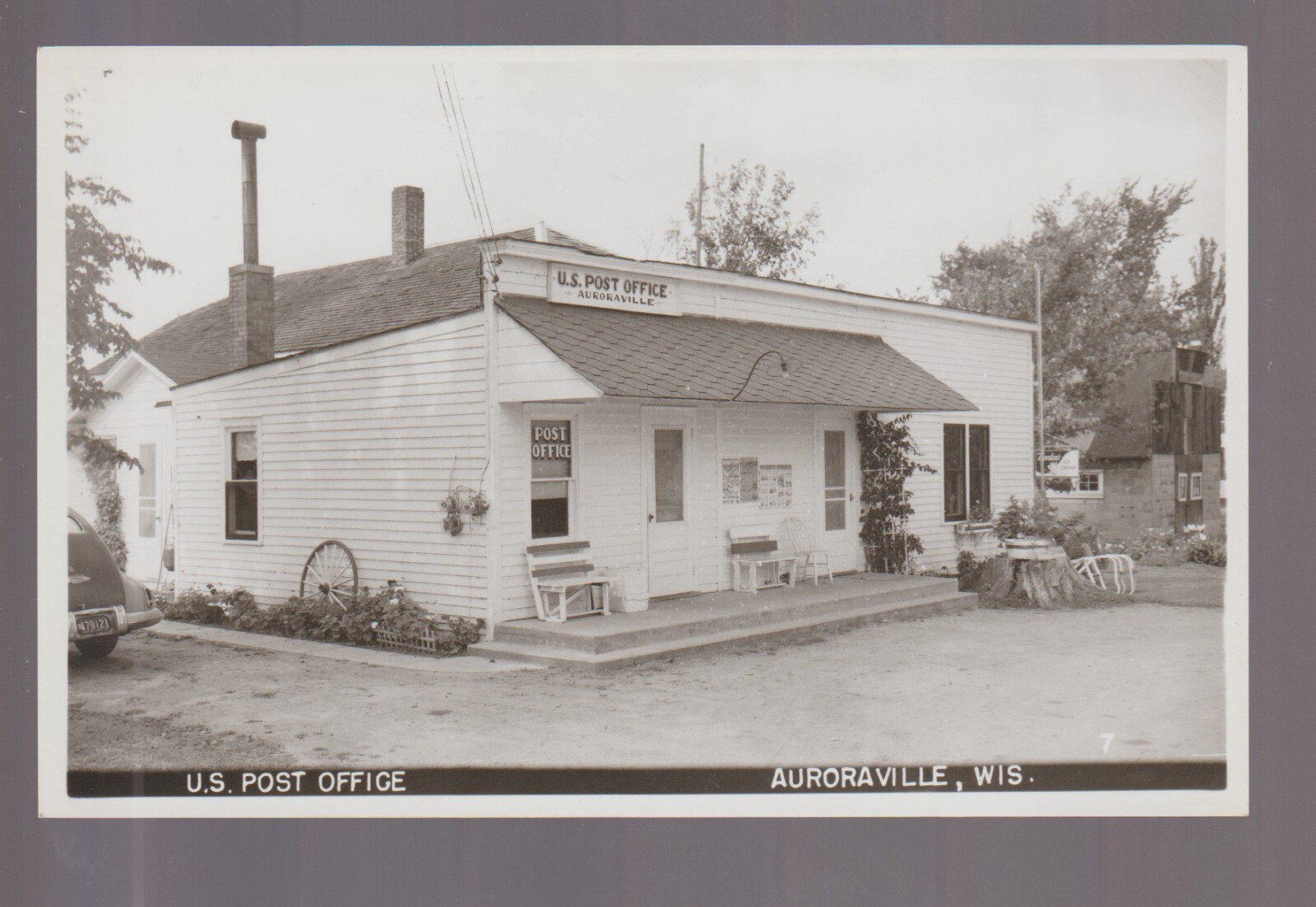 Auroraville WISCONSIN RPPC 1953 POST OFFICE Store nr Berlin Redgranite