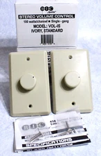 BIC America VOL-IS Stereo Volume Control Ivory Standard 100 watts/Channel 2 PACK