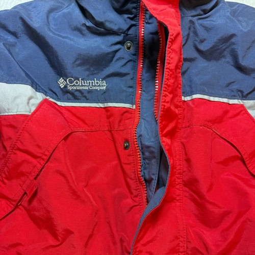 Columbia youth 10 Winter Jacket Puffer Coat Insulated Red Blue Youth Size 10/12 - Picture 6 of 11
