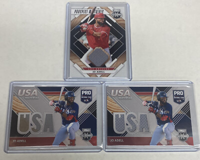 2020 Elite Extra Edition Jo Adell Prospect & USA Materials Lot Of 3 Angels