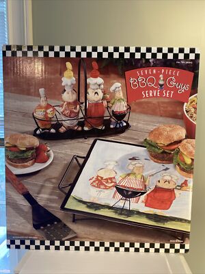 BBQ  GUY'S SEVEN  PIECE SERVE SET  IN ORIGINAL BOX NEW