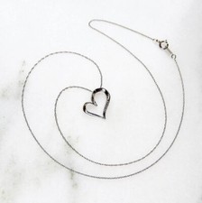 10K White Gold Diamond Heart Pendant Necklace ETC2695