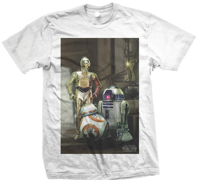 Star Wars The Force Awakens Three Robot T-Shirt - BB-8 C3-PO R2-D2