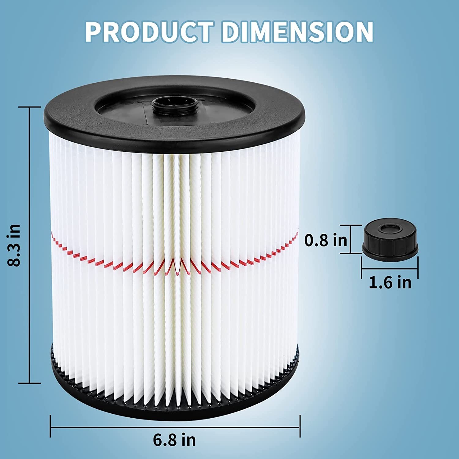 2 Pack 17816 RedStripe Cartridge Filter for Craftsman Shop Vac Wet/Dry Vacuum eBay