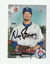 Noah Bremer Signed 2017 Bowman Draft Card BD-127 Auto Texas Rangers COA