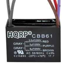 HQRP Motor Capacitor CBB61 3.5uf+5uf+6uf 5-Wire for Harbor Breeze Ceiling Fans