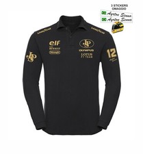 POLO Nera manica lunga Ayrton Senna anni 90 John Player LOTUS F1 + Stickers