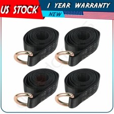 4x 8 Lasso Straps Wrecker Car Hauler Tow Dolly Tire Wheel Tie Down Strap Black