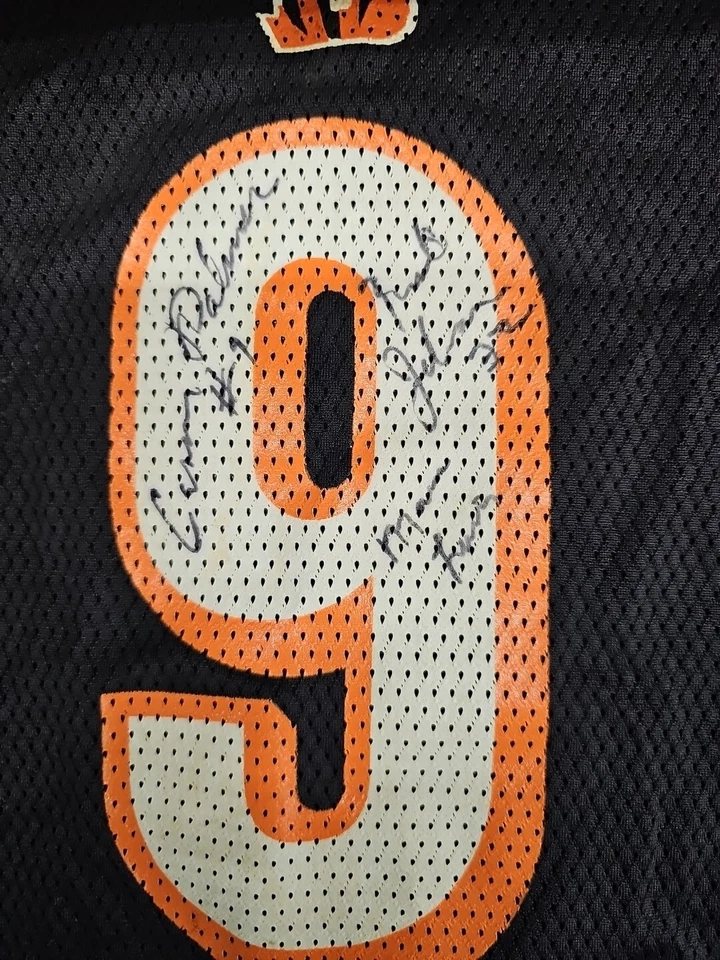 De colección Carson Palmer Youth XL Bengals Reebok Autografiado Palmer Johnson Lewis Foto 2 de 4