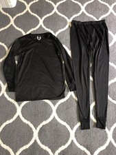 Women s Thermal Base Layer Pants Legging Shirt Set Black North 15 Small Fleece