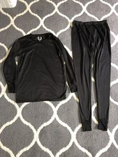 Women’s Thermal Base Layer Pants Legging Shirt Set Black North 15 Small Fleece