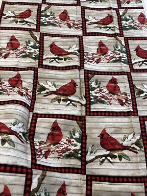 David Textiles Tiffany Hakimipour Red Bird Cardinals Cotton Fabric 1 Yard