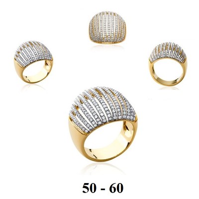 Bague Dolly-Bijoux En Argent Rhodié - Taille 52, Sertie De CZ (diamants Fantaisie) Multi-rails - Neuf Avec étiquettes