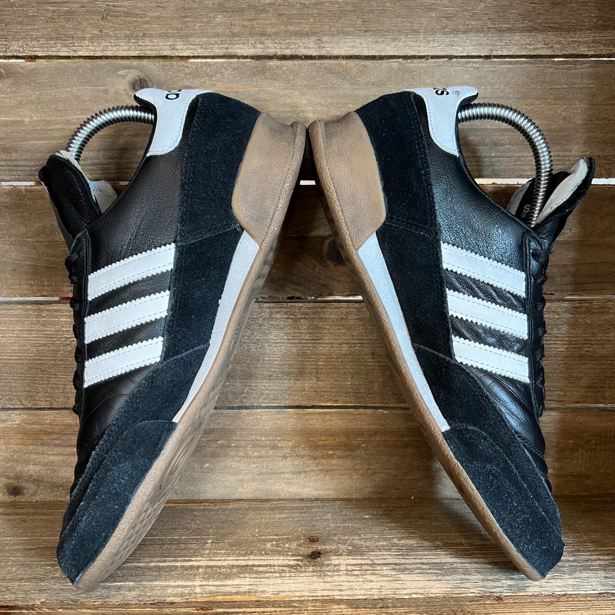 Mens Adidas Mundial Goal Black Leather Indoor Soccer Shoes