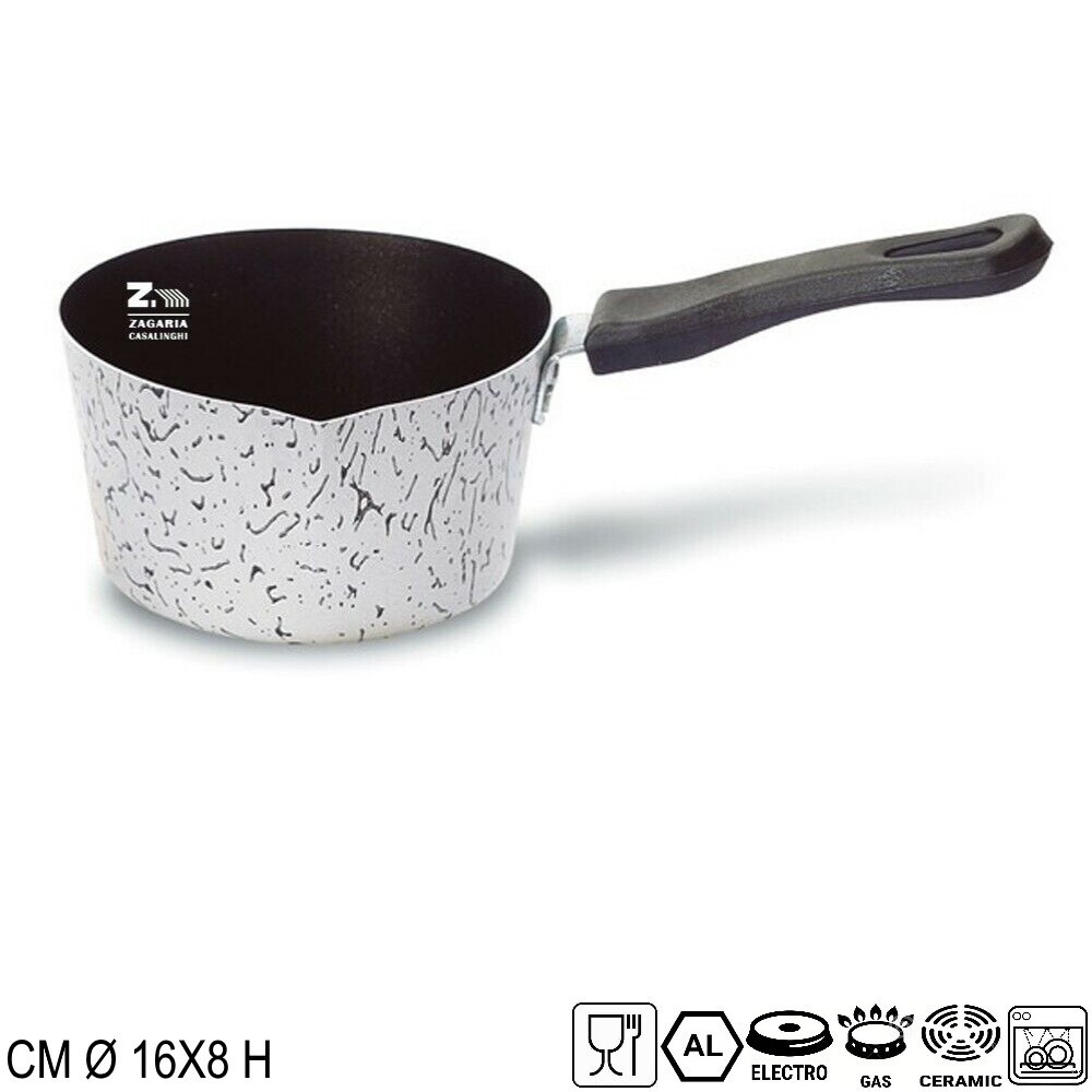 CASSERUOLA CONICA SILVER DIAM. CM 16X8 H IN ALLUMINIO ANTIADERENTE A 1 MANICO