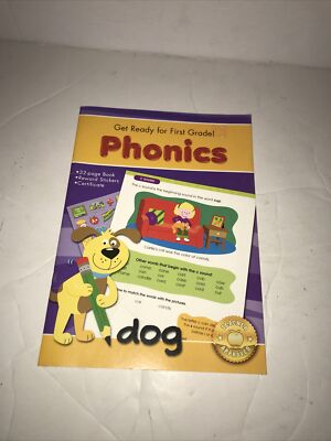 Phonics First Grade Workbook (2012) 32 Pgs & Stickers