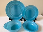 Vintage Turquoise JAJ Pyrex Colourware Sprayware  Dinnerware Set 4 pc Set