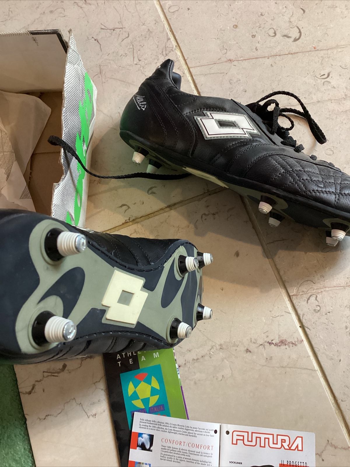 Scarpe calcio professionali Lotto Albertini Grinta taglia 12 vintage nuove rare