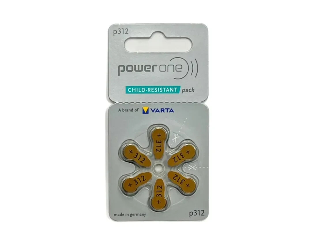 Power One Size 312 Hearing Aid Batteries (60 pack) *Child Re