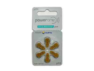Power One Size 312 Hearing Aid Batteries (60 pack) *Child Resistant Packaging*