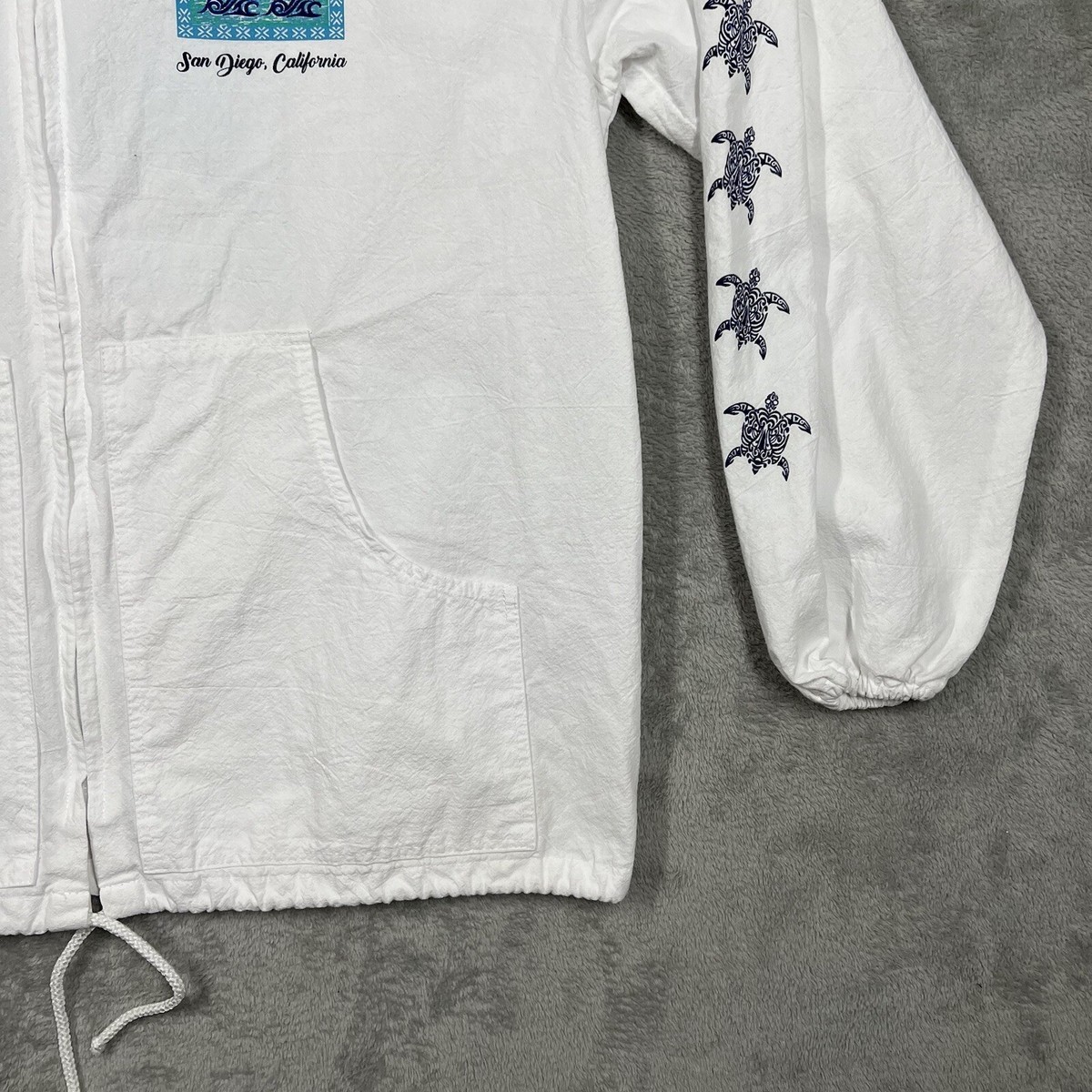 Vintage Mens XL Yacht Club San Diego CA Windbreaker Full Zip