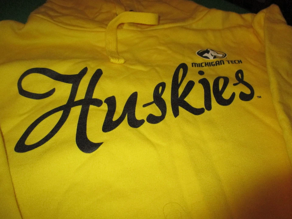 NEW FANATICS MICHIGAN TECH HUSKIES WOMENS HOODED HOODIE SWEATSHIRT YELLOW 3X - Image 2 of 2