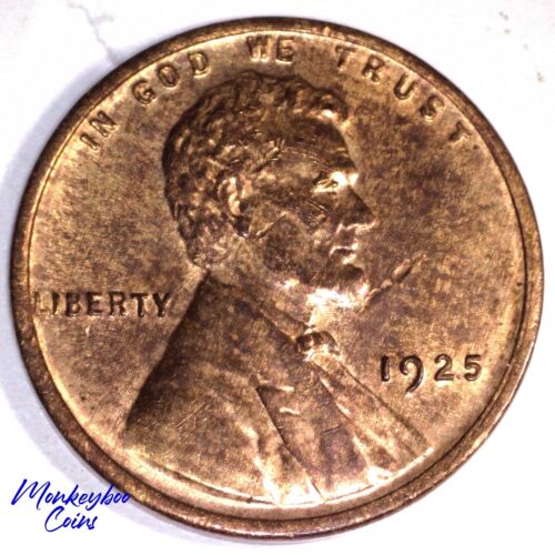1925 Lincoln Wheat Cent - Improper Alloy Mix Wood Grain Woody - Rare Error Coin - Picture 2 of 4