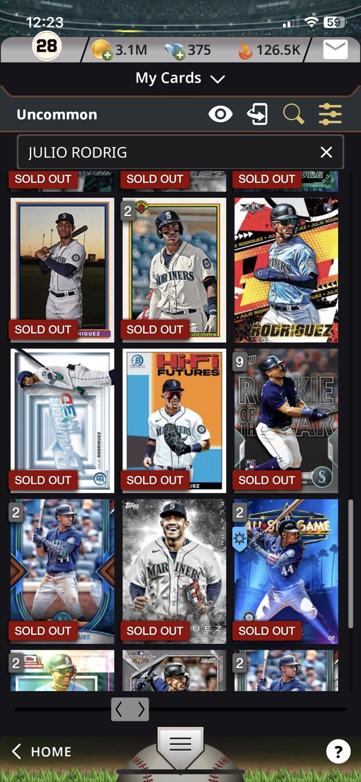 TOPPS BUNT 2022 JULIO RODRIGUEZ [DIGITAL] BASEBALL CARD, YOU PICK, RC