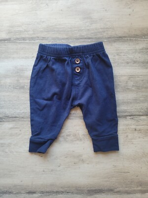 Simple Joys Carters Newborn 0 3 M Month Pants Bottom Navy Blue Button baby boy