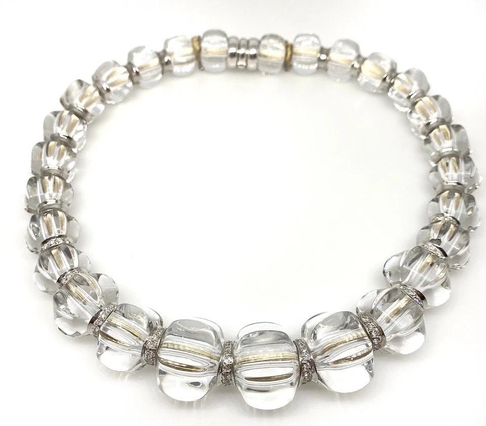 Collar de diamantes y cristal Sherazade Baccarat en oro blanco de 18 k Francia - HM2179A